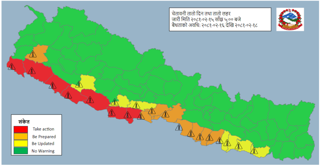 तराईका जिल्लामा तीन दिनसम्म तातो हावा