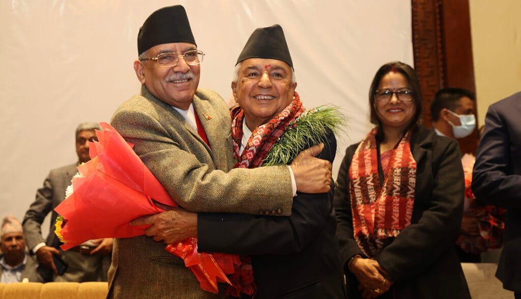 राष्ट्रपति पौडेल र प्रधानमन्त्री प्रचण्डबीच भेटवार्ता