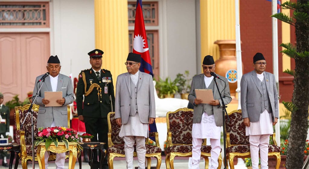 नवनियुक्त ओलीले लिए प्रधानमन्त्रीको शपथ