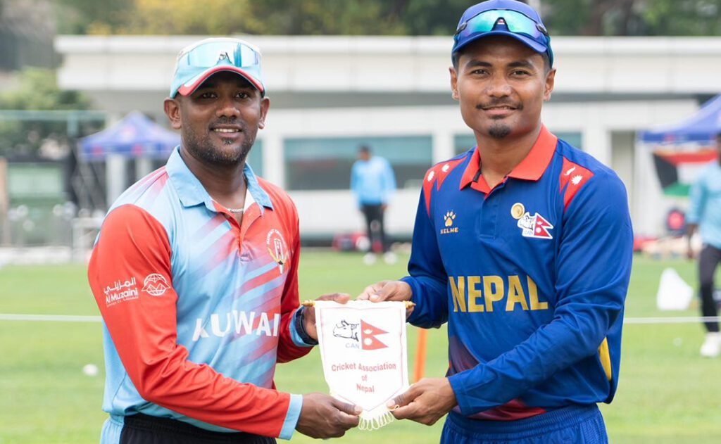 कुवेतले जित्यो चारदेशीय टी–२० आई सिरिजको उपाधि : नेपाल ३ रनकाे अभावले उपाधिबिहिन